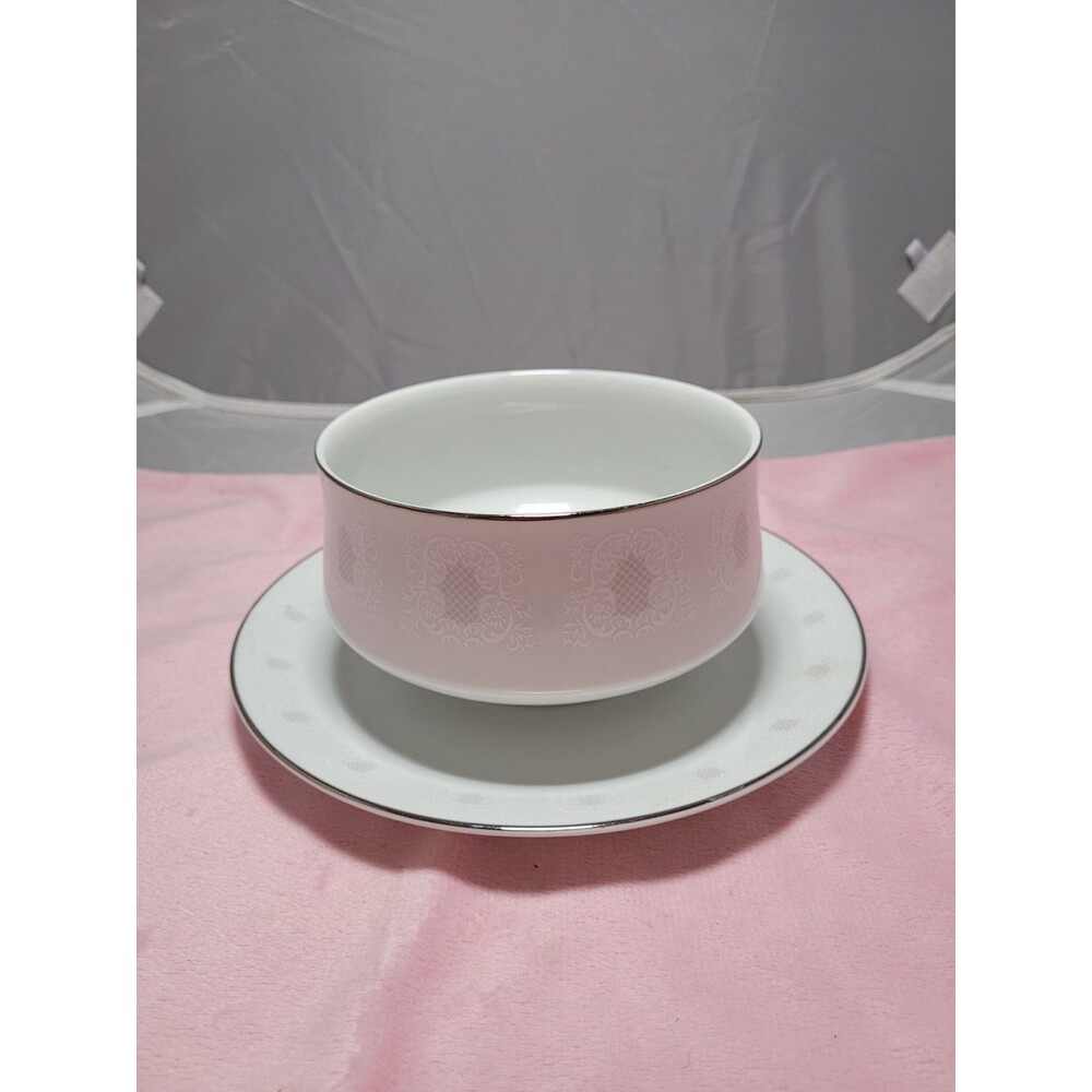 💥 Mikasa Hanover Gravy Boat Attached Underplate